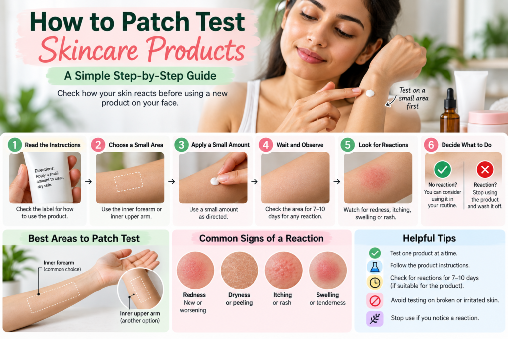 How to patch test skincare products safely at home